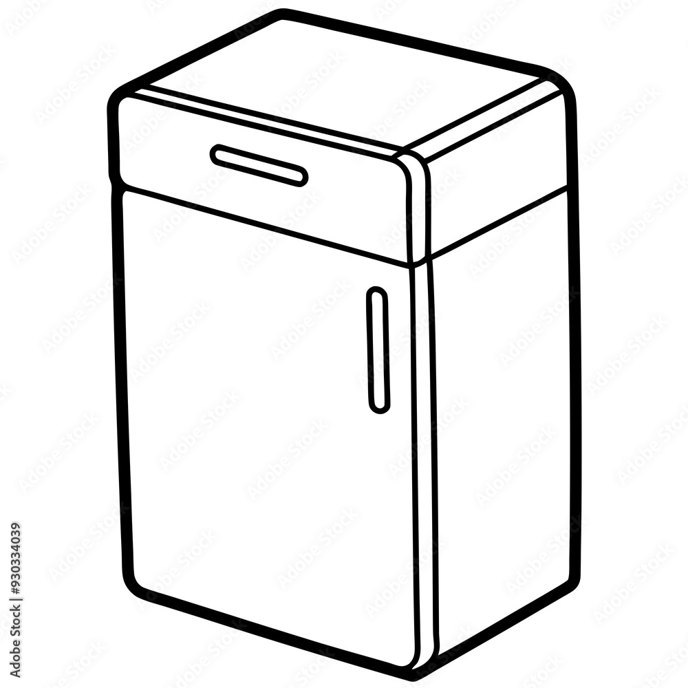 A refrigerator line art vector illustration A refrigerator line art vector illustration