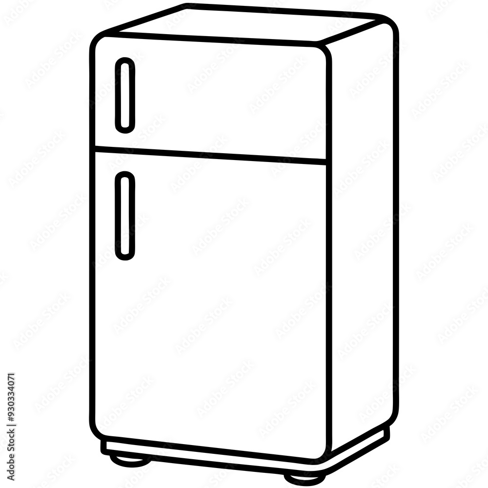 A refrigerator line art vector illustration A refrigerator line art vector illustration