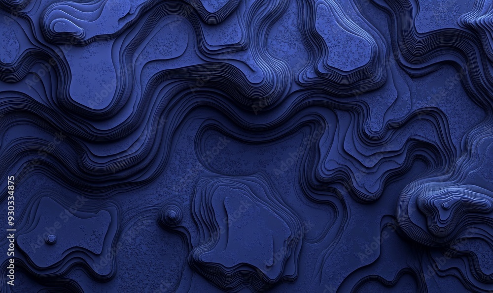 Abstract Blue 3D Topography Abstract Blue 3D Topography
