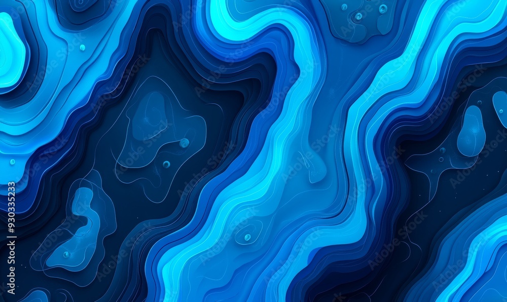 Obraz premium Abstract Blue Paper Art