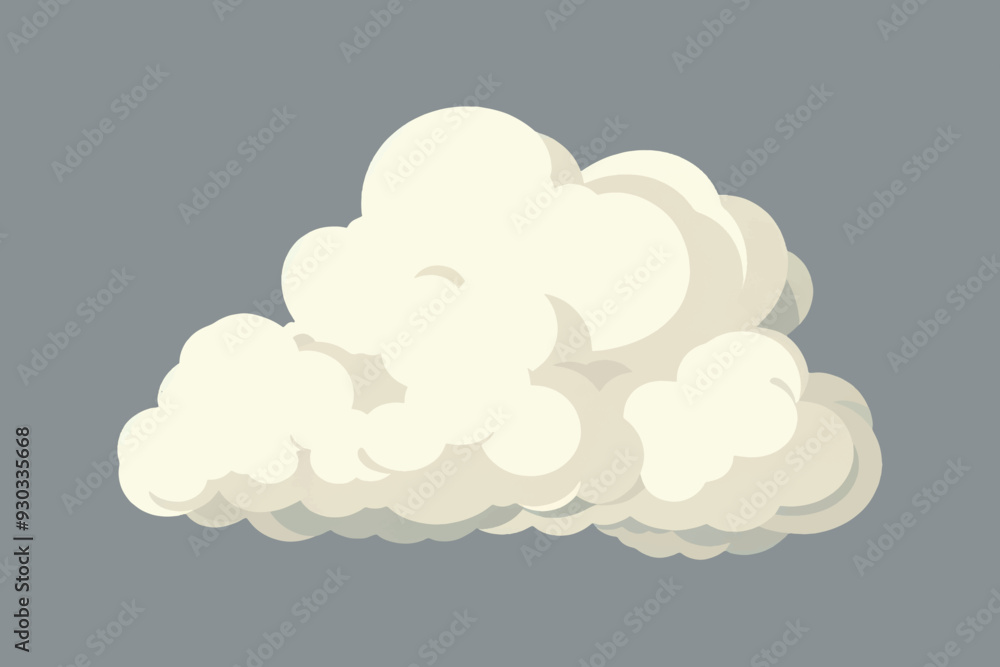Cartoon cloud on gray background Cartoon cloud on gray background