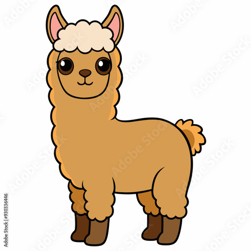 Alpaca art vector illustration