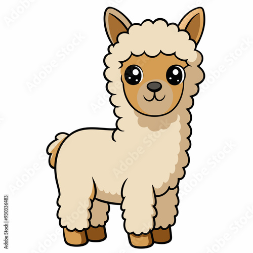 Alpaca art vector illustration