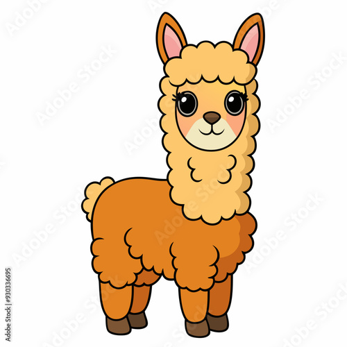 Alpaca art vector illustration