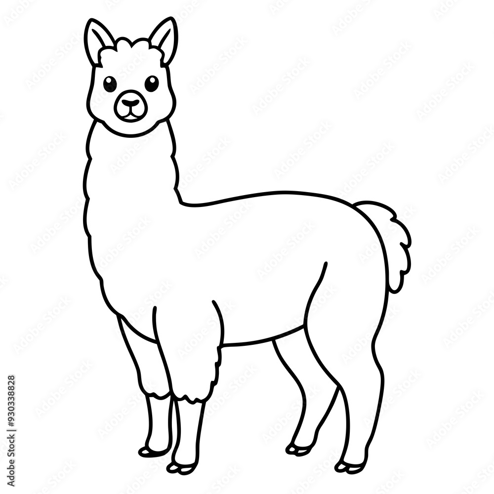 Alpaca line art vector illustration Alpaca line art vector illustration