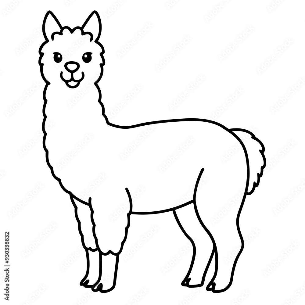 Alpaca line art vector illustration Alpaca line art vector illustration