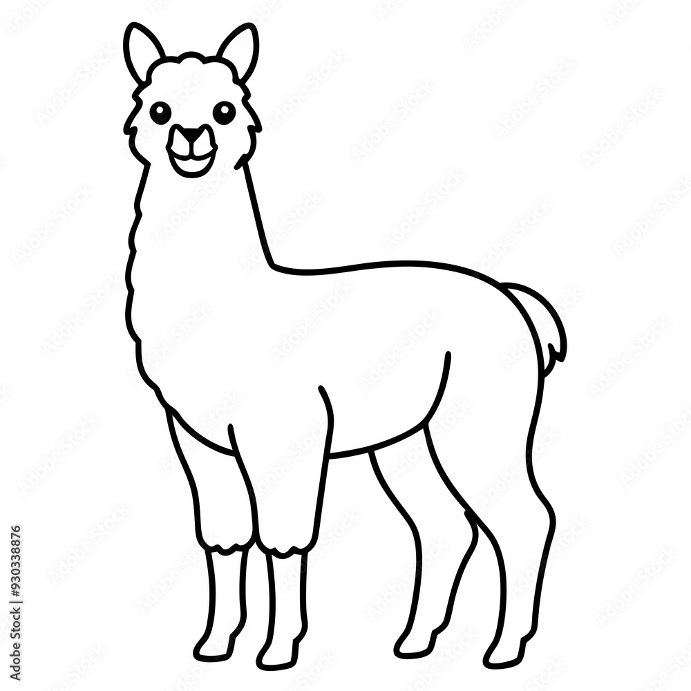Alpaca line art vector illustration Alpaca line art vector illustration