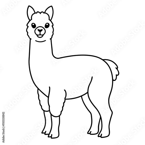 Alpaca line art vector illustration