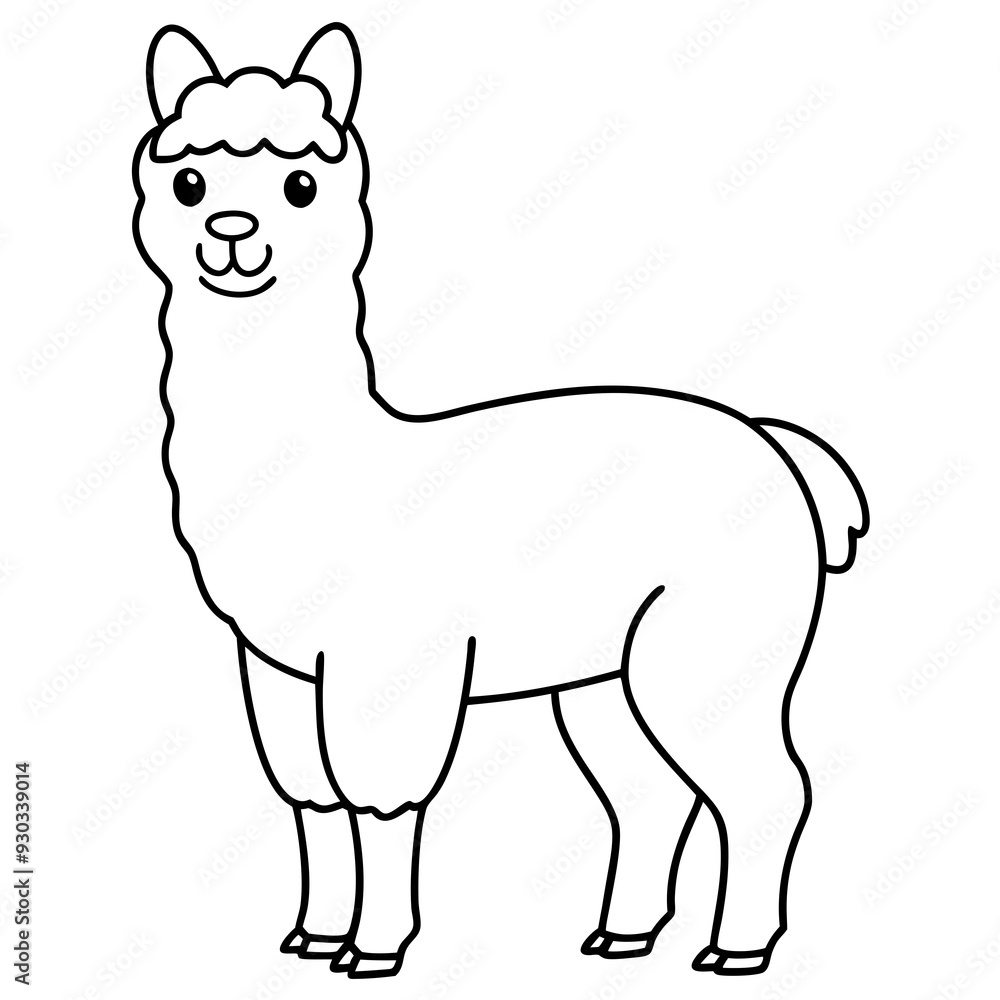 Alpaca line art vector illustration Alpaca line art vector illustration