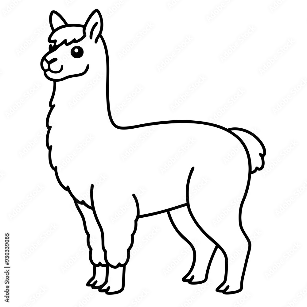 Alpaca line art vector illustration Alpaca line art vector illustration