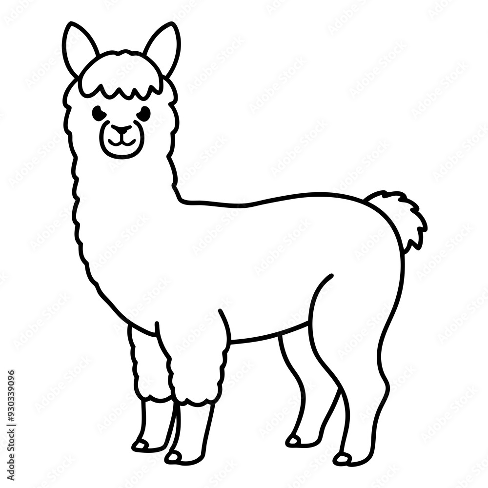 Alpaca line art vector illustration Alpaca line art vector illustration