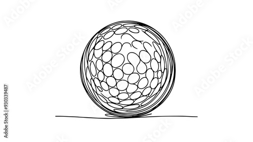golf ball line art illustration