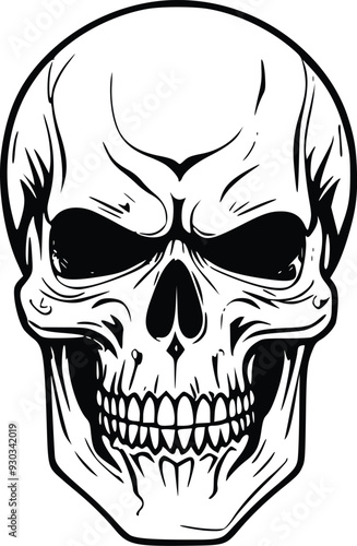 skull angry silhouette vector design