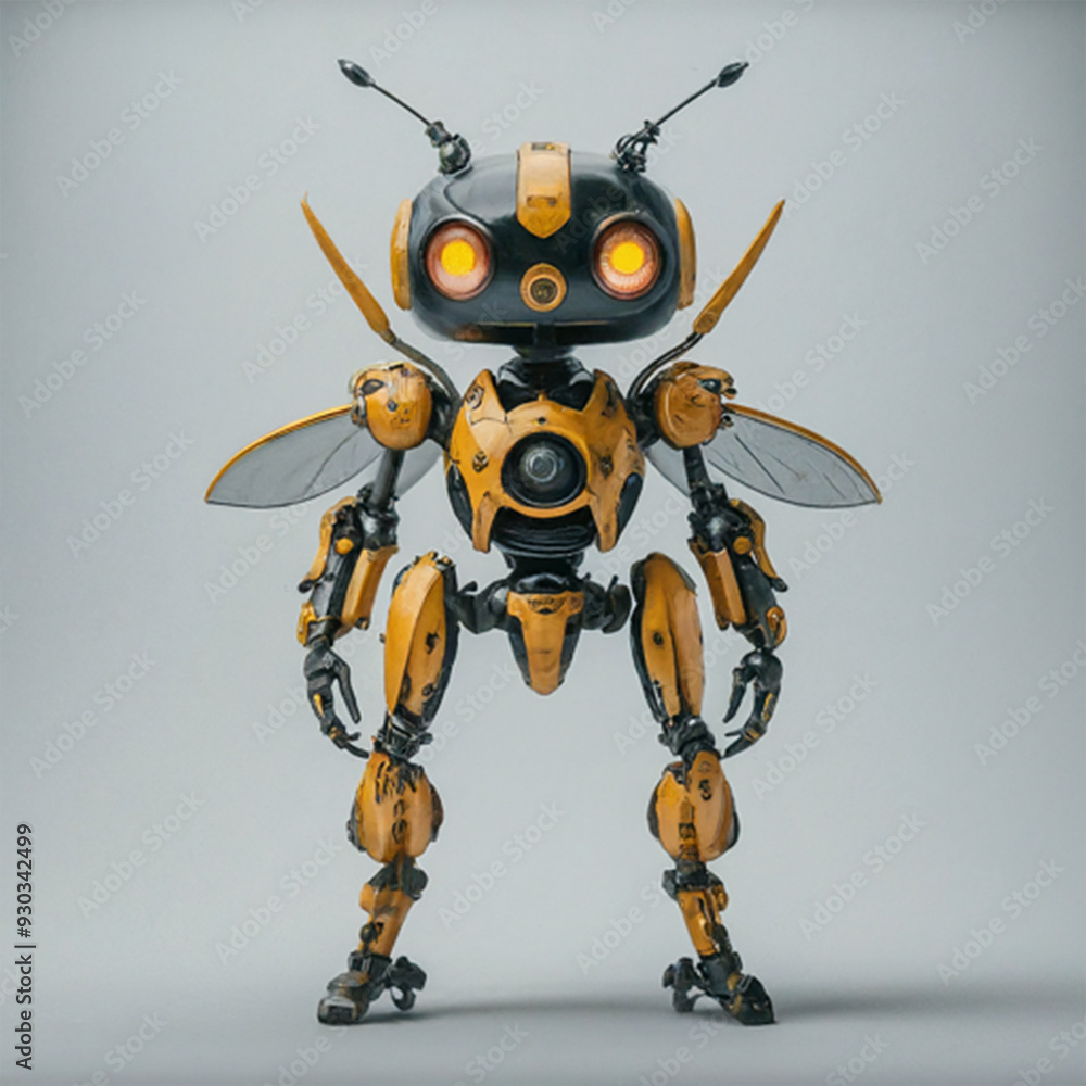 robot bee on a white background robot bee on a white background