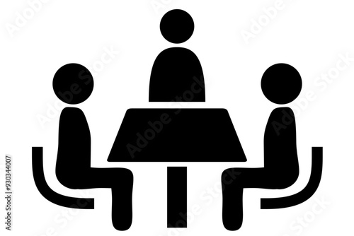 3人で相談している家族会議アイコン

