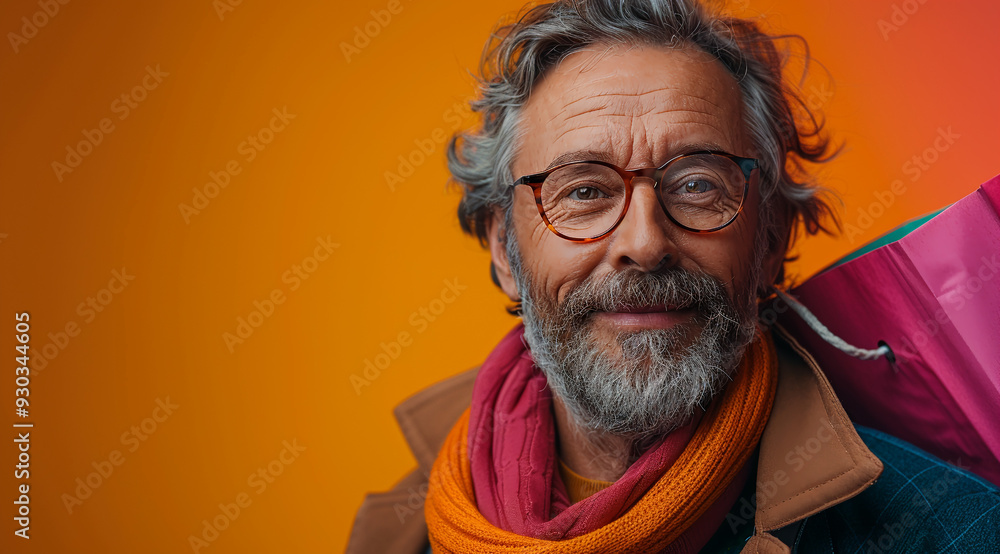 An elderly man with shopping bags. An elderly man with shopping bags.