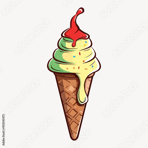 ice cream cone illustration vector