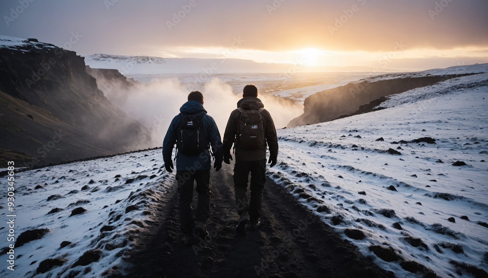 Iceland Lost in Foggy Winter: The Adventurer's Trip Immersed in Landslide