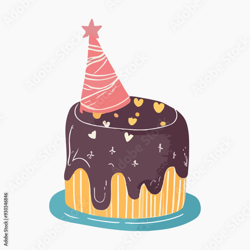 birthday cake illustration vector
