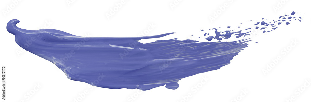 Obraz premium Shiny purple liquid brush strokes isolated on transparent background
