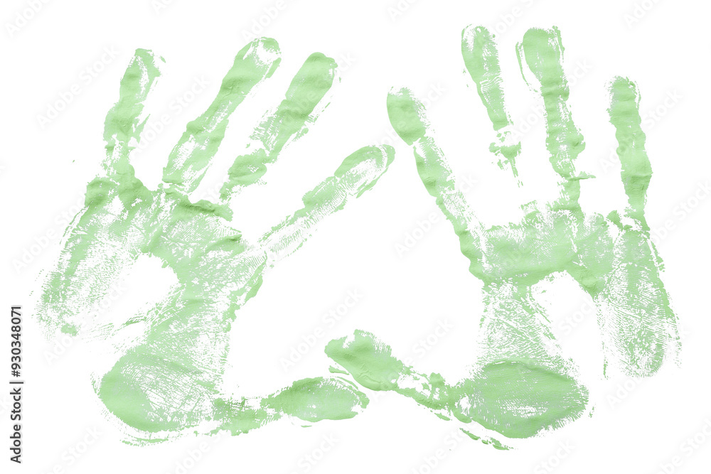 Green hand print isolated on transparent background. Green hand print isolated on transparent background.