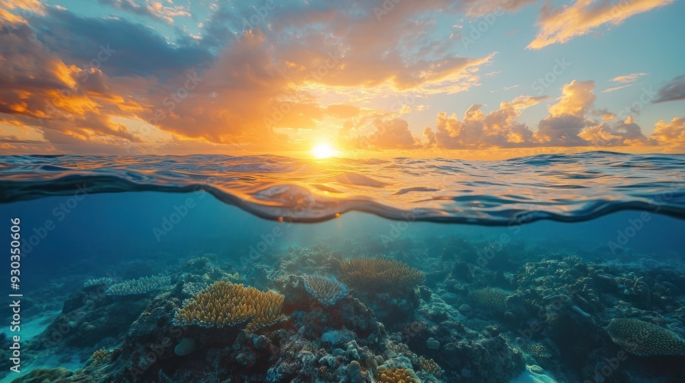 Sunset over Coral Reef Sunset over Coral Reef