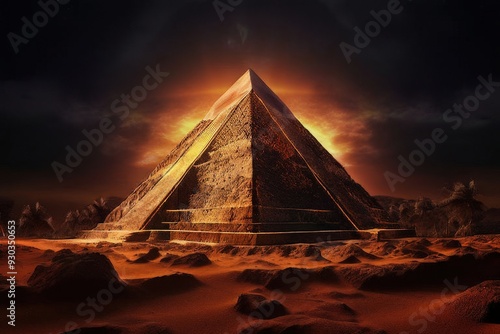 the AI Image Generator, Ancient pyramids, a mysterious civilisation, and a magical setting.