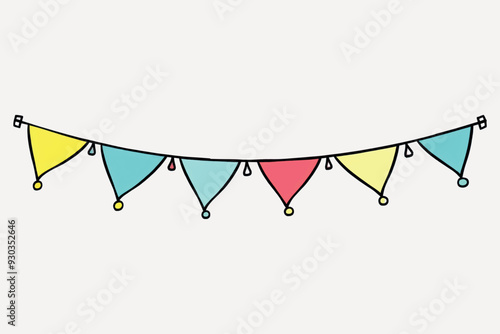 Colorful festive bunting flags decoration