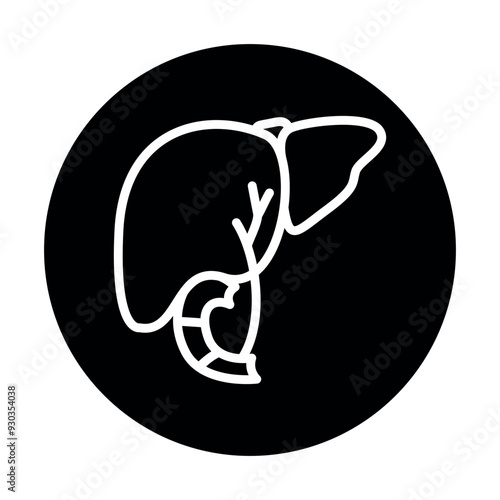 Cholecystectomy black line icon. Operations on the abdominal cavity.
