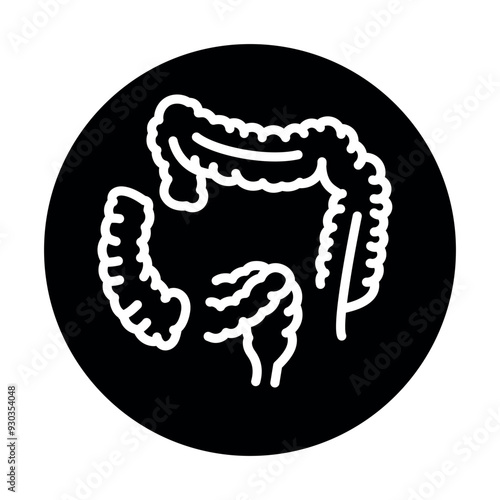 Colectomy black line icon. Operations on the abdominal cavity.