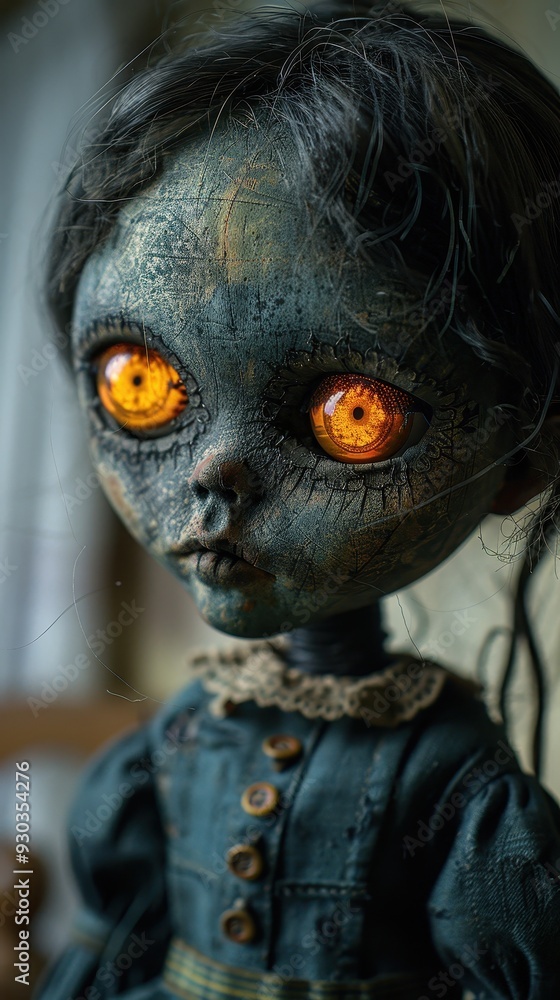 Creepy Doll with Glowing Eyes