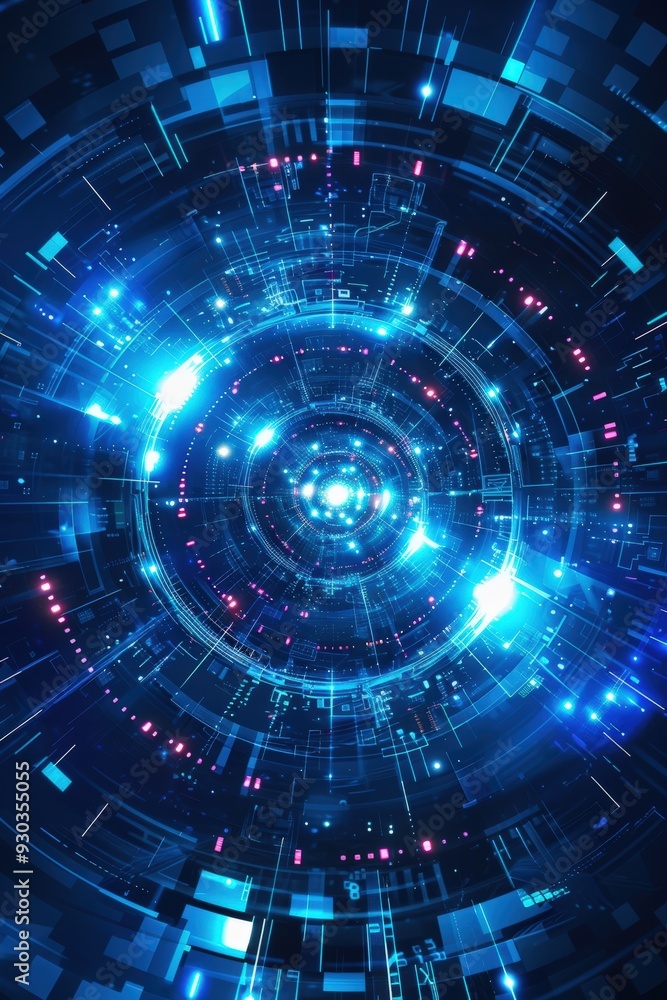 Blue digital tunnel Blue digital tunnel