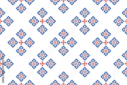 Cross Stitch embroidery seamless.Geometric pixel ethnic patterns. American, Mexican,African, mediterranean, nordic,Aztec style.Beautiful Embroidery Trendy folk art background design for decorate.