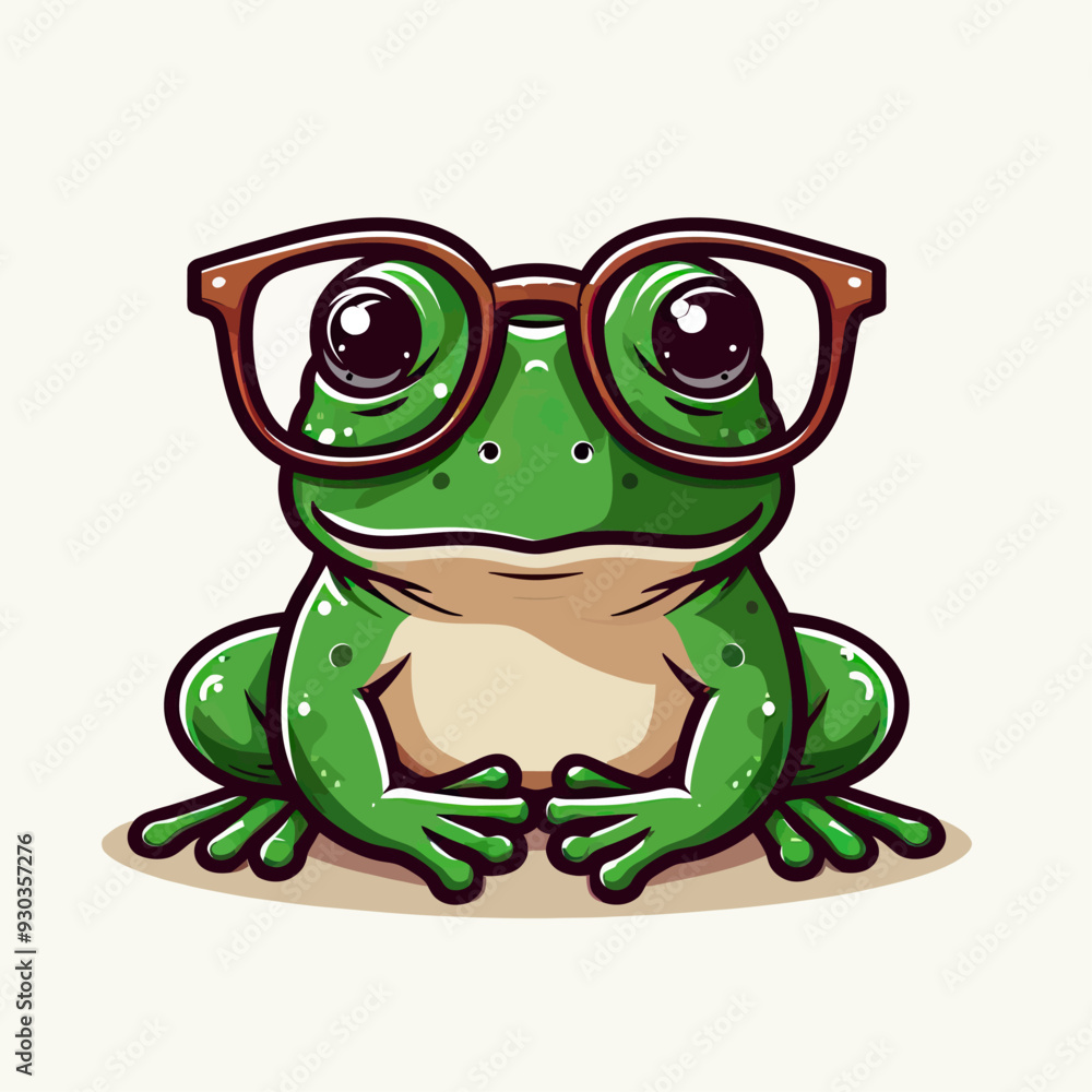  frog with glass vector 
