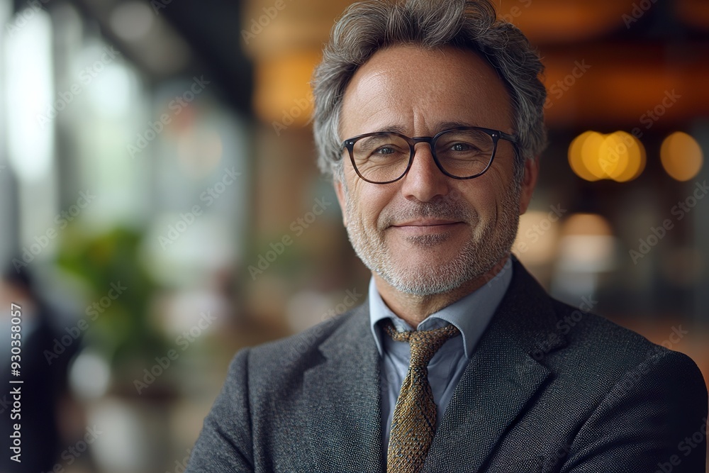 Cheerful Middle-Aged Bank Manager Cheerful Middle-Aged Bank Manager