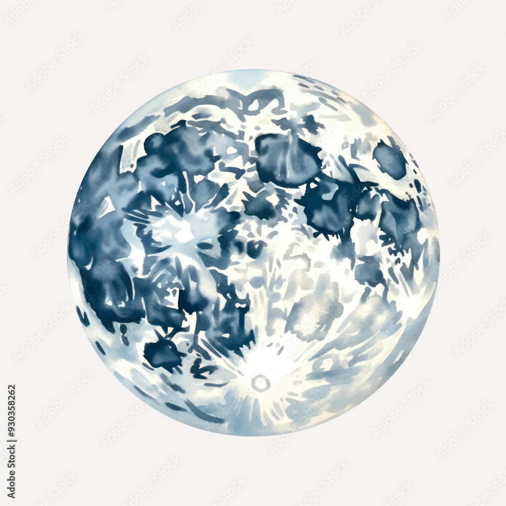 Artistic watercolor moon illustration Artistic watercolor moon illustration