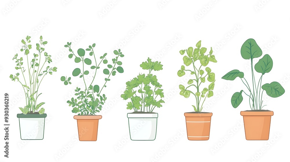 Assortment of Potted House Plants Showcasing Variety of Greenery Assortment of Potted House Plants Showcasing Variety of Greenery