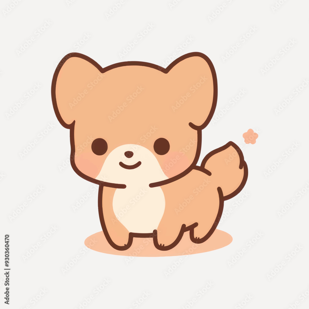 Fototapeta premium Cute cartoon puppy illustration