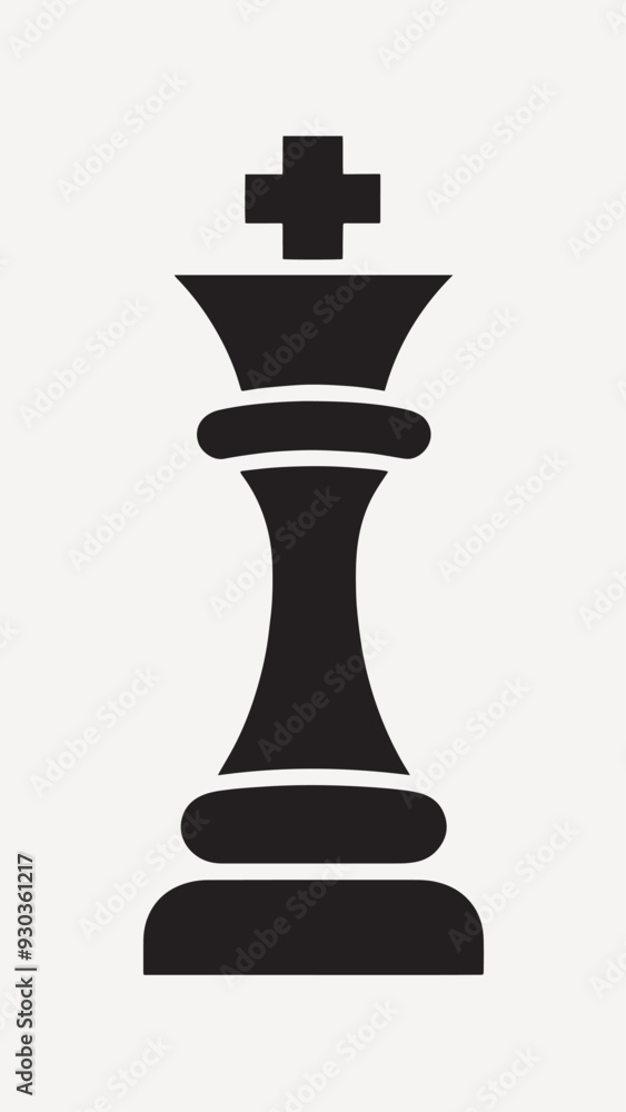 Chess king piece silhouette Chess king piece silhouette