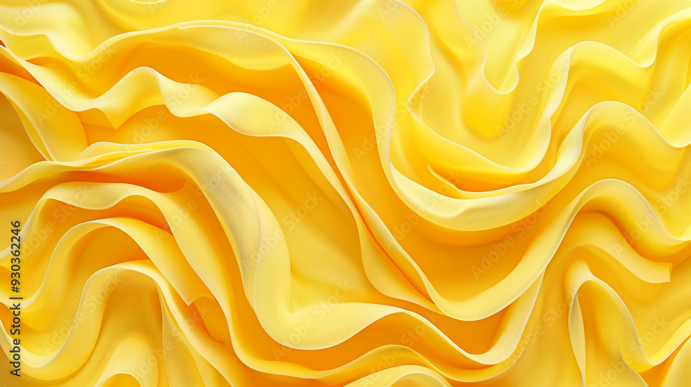 Fototapeta premium Spaghetti abstract geometric pattern. A yellow background with a yellow line that is curvy and wavy 