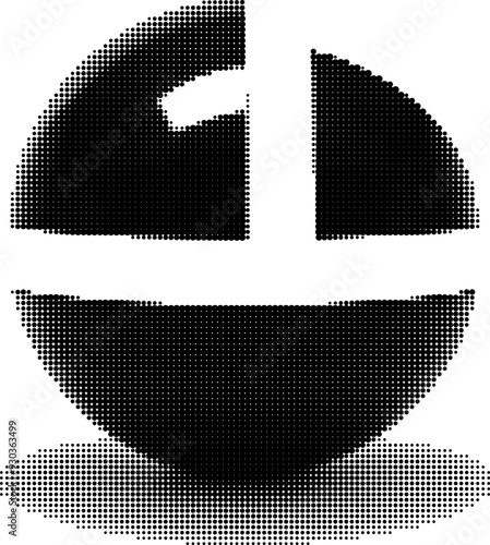Abstract dotted representation of a smiling emoticon
