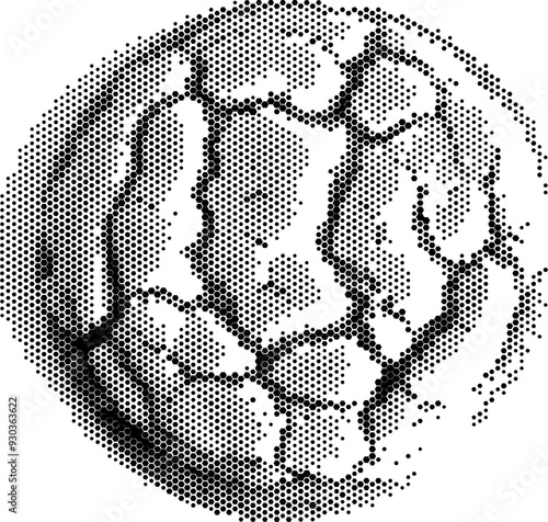 Dotted halftone abstract rendition of a cookie