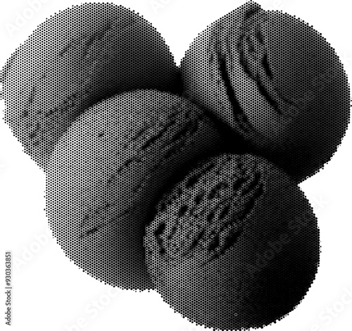 Greyscale dotted texture suggestive of ice cream scoops.