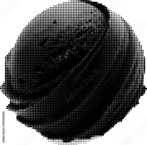 Abstract dotted representation of a swirl of ice cream.