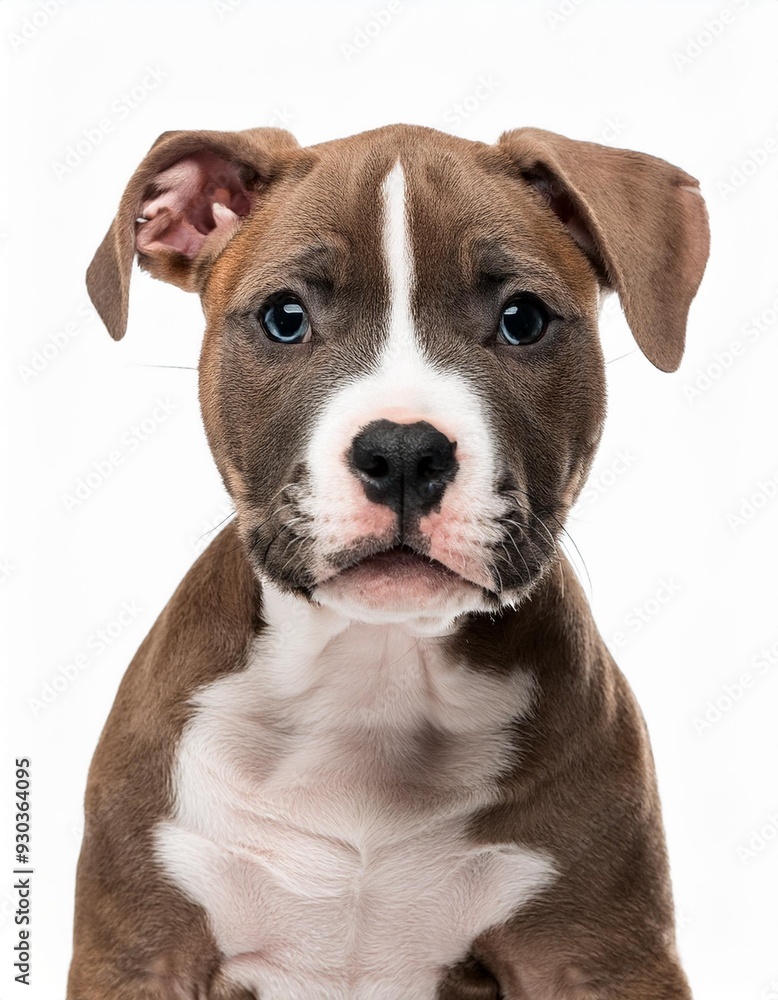 アメリカン・スタッフォードシャー・テリアの子犬のポートレート(American Staffordshire Terrier puppy portrait on white background)
アメリカン・スタッフォードシャー・テリアの子犬のポートレート(American Staffordshire Terrier puppy portrait on white background)