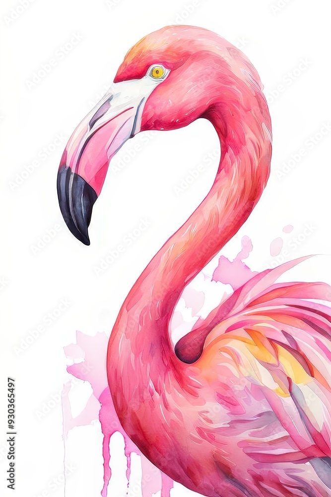 Obraz premium the AI Image Generator, A pink flamingo, stylized and artistic depiction, exotic bird in nature
