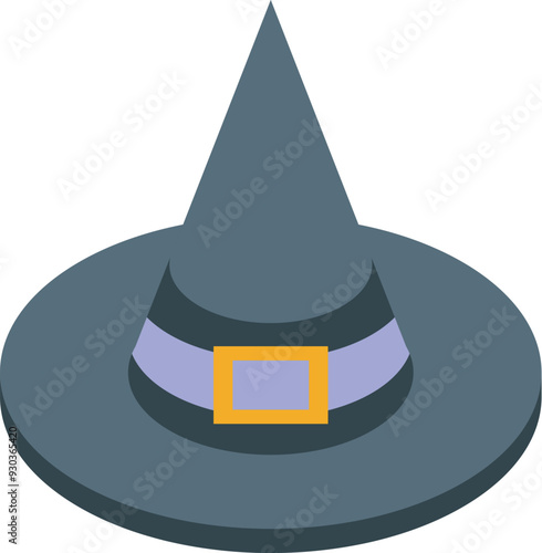 Classic pointed witch hat with a buckle, perfect for adding a touch of magic to halloween celebrations