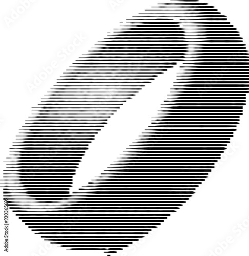 Abstract striped ring illusion creating a 3D effect