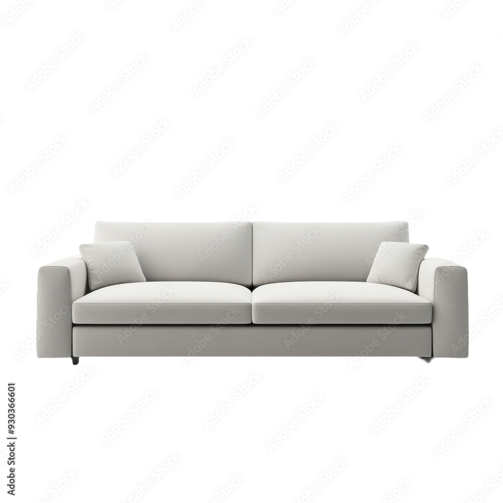 Contemporary Sofa with Clean Lines and Matching Cushions isolated on white background, PNG file, graphic resources Contemporary Sofa with Clean Lines and Matching Cushions isolated on white background, PNG file, graphic resources
