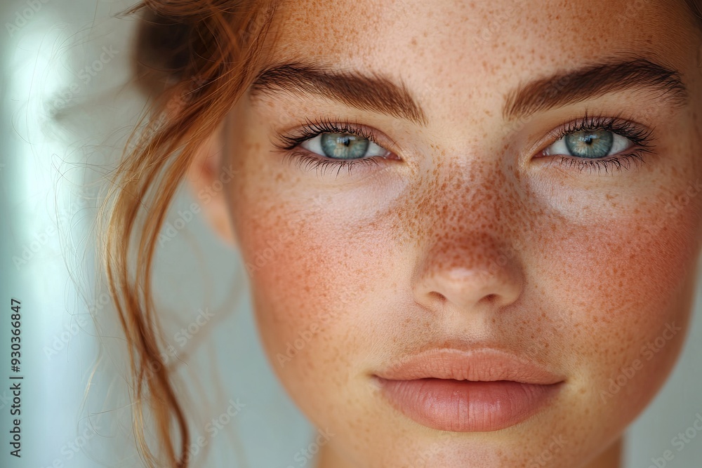 Model with Freckles Applying Lotion for Smooth Model with Freckles Applying Lotion for Smooth